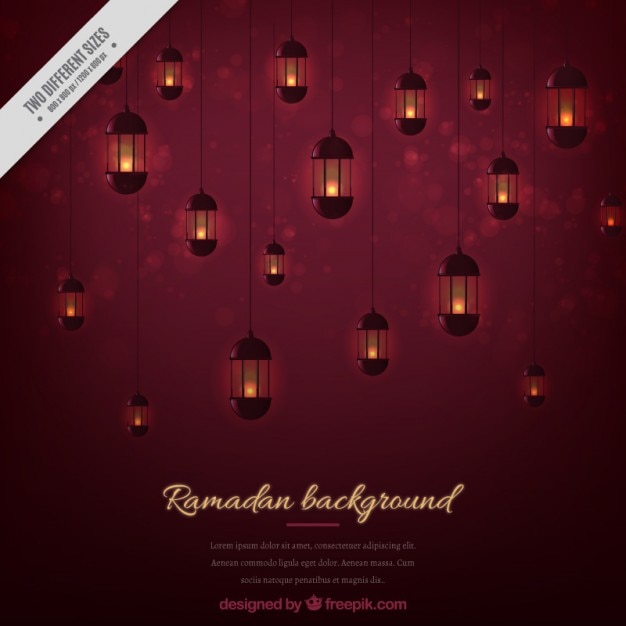 Free Vector | Dark red ramadan background