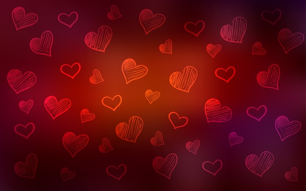 Premium Vector | Dark red vector pattern with colorful hearts