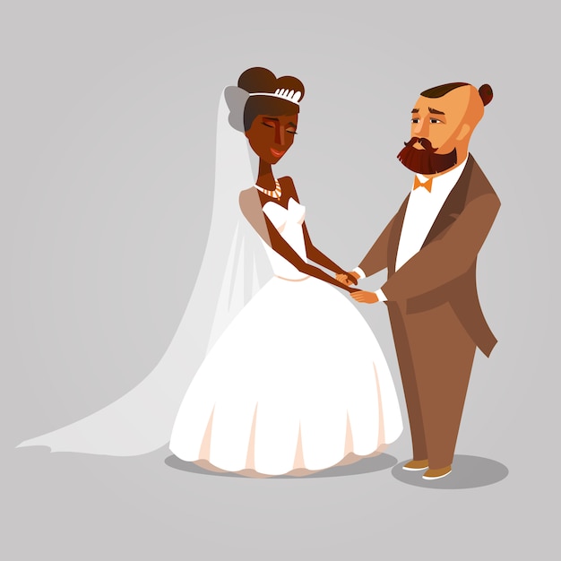 Premium Vector | Dark skin wife vector character