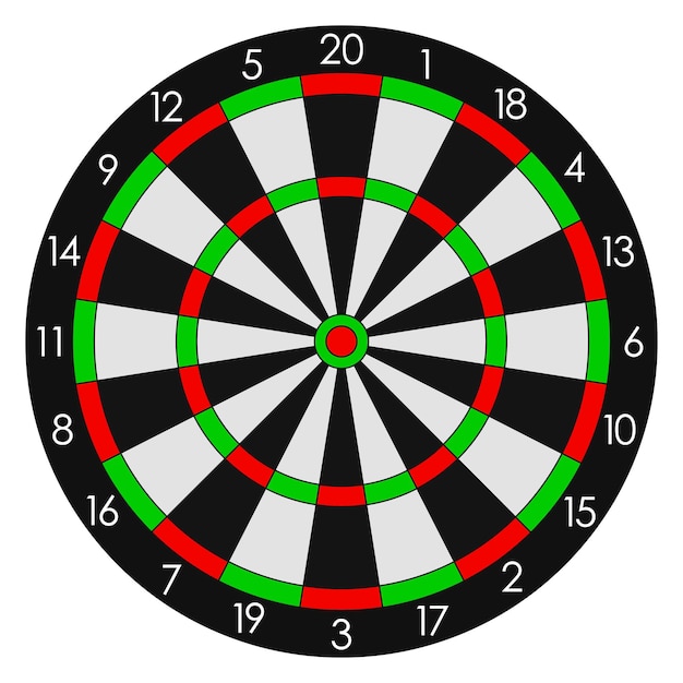 Premium Vector | Darts. sports dartboard with twenty sectors. vector ...