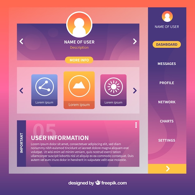 Download Free Download This Free Vector Dashboard Admin Panel Template With Flat Design Use our free logo maker to create a logo and build your brand. Put your logo on business cards, promotional products, or your website for brand visibility.