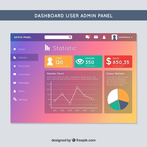 Download Free Download This Free Vector Dashboard Admin Panel Template With Gradient Style Use our free logo maker to create a logo and build your brand. Put your logo on business cards, promotional products, or your website for brand visibility.