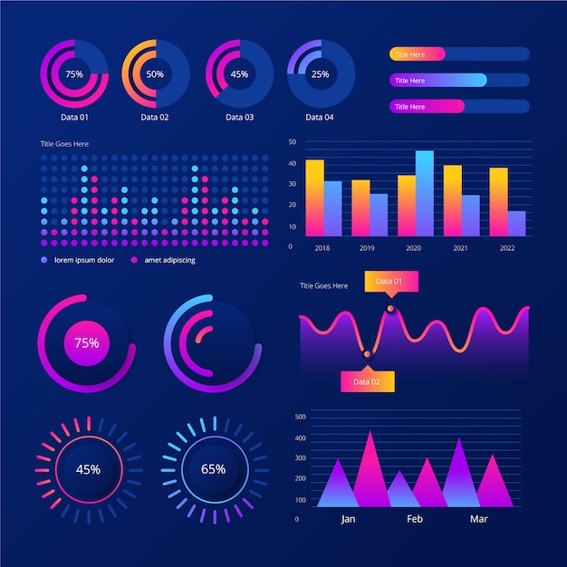 Free Vector | Dashboard template element collection