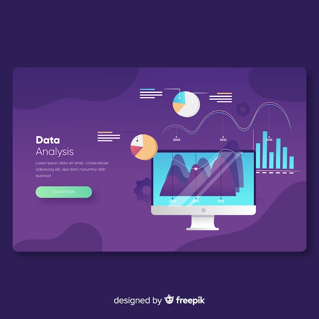 Free Vector | Data analysis landing page template