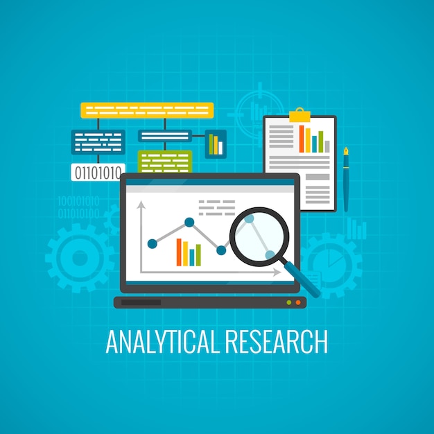 Data and analytical research icon Free Vector