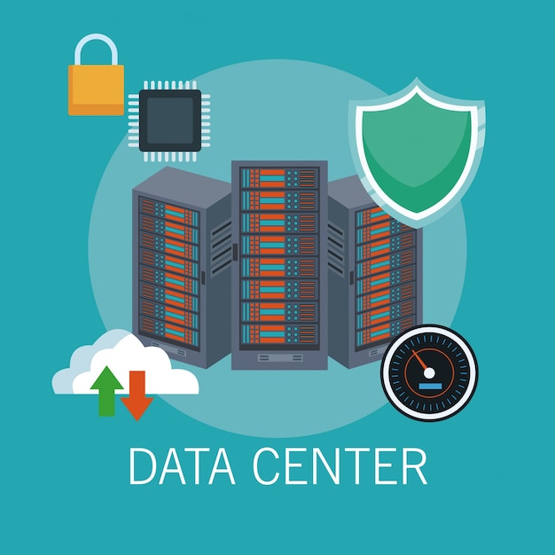 Premium Vector | Data center technology icons