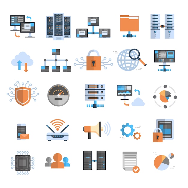 Premium Vector | Data connection icons set