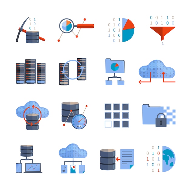 Free Vector | Data processing icons