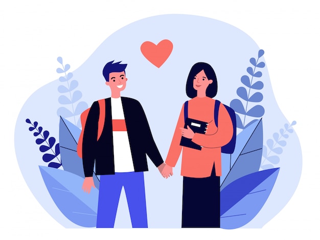 Dating couple of students | Premium Vector