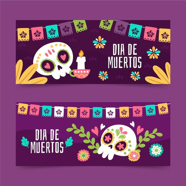 Free Vector Day of the dead banner template