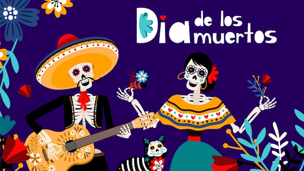 Premium Vector | Day of the dead in spanish, traditional mexicans ...