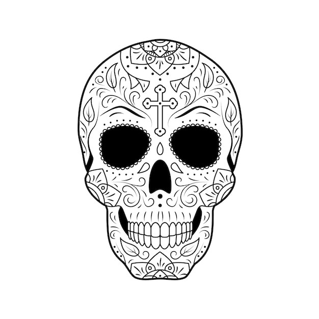 Download Premium Vector | Day of the dead sugar skull with detailed ...