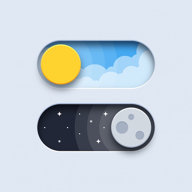 Day and night switch buttons Premium Vector