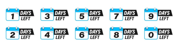 Premium Vector Days Left Badges And Stickers Count Time Sale Number Of Days Left Countdown Left Days Banner Count Down Vector Banner Template Nine Eight Seven Six Five Four Three Two