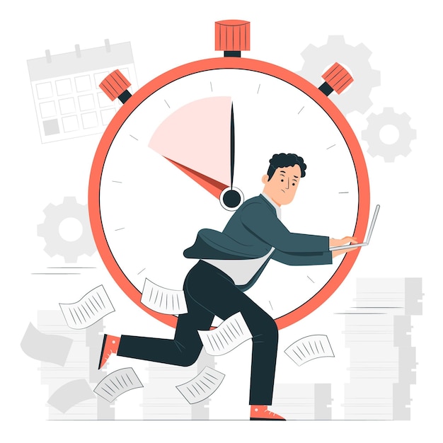 Deadline concept illustration Free Vector