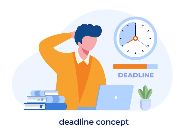 Premium Vector | Deadline Concept, Work, Job, Success, Corporate Flat ...