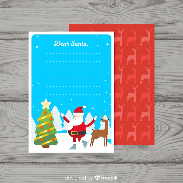 Download Free Vector | Dear santa christmas letter and envelope set