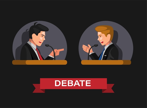 premium-vector-debate-in-presidential-election-or-law-and-business