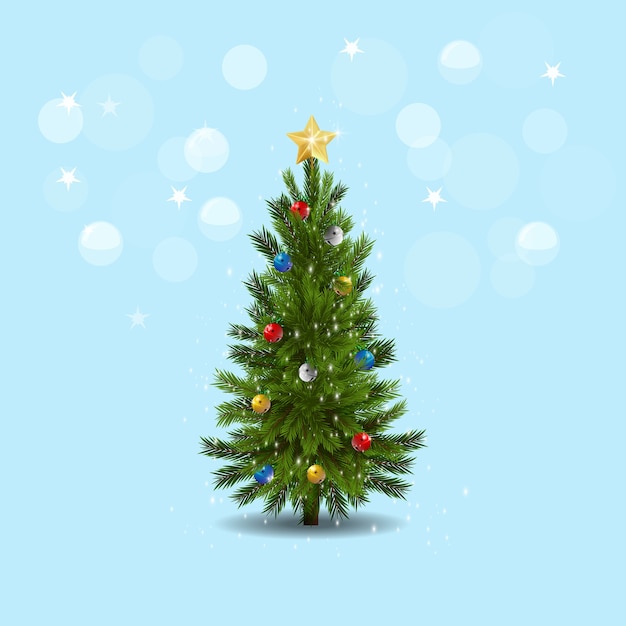 Premium Vector Decorated Christmas Tree