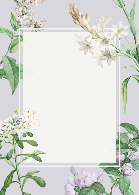 Download Decorated floral frame | Free Vector