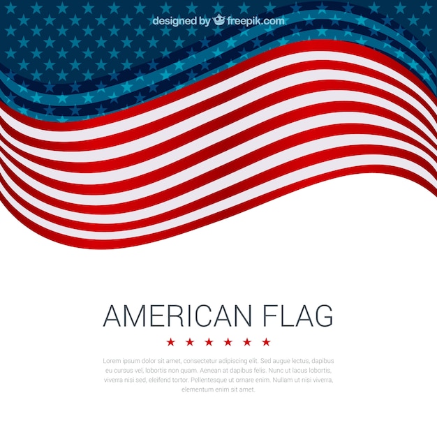 Download Decorative background of wavy american flag in flat design ...