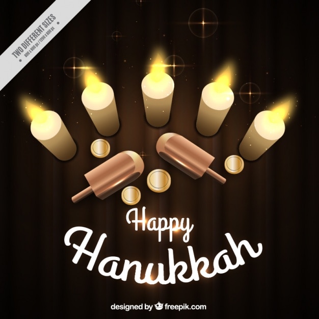 Decorative background with hanukkah\
items