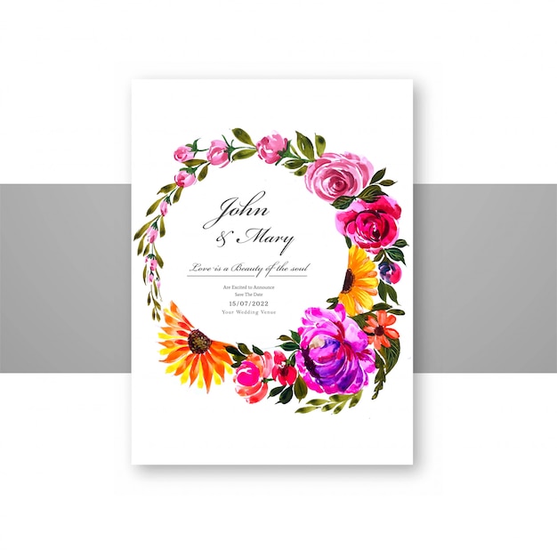 Download Free Vector | Decorative beautiful flowers card template