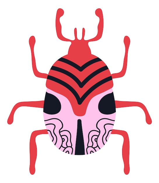 Premium Vector | Decorative bug. patterned trendy insect in hand drawn ...