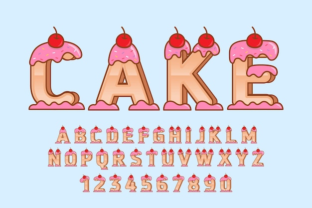  Decorative cake font and alphabet