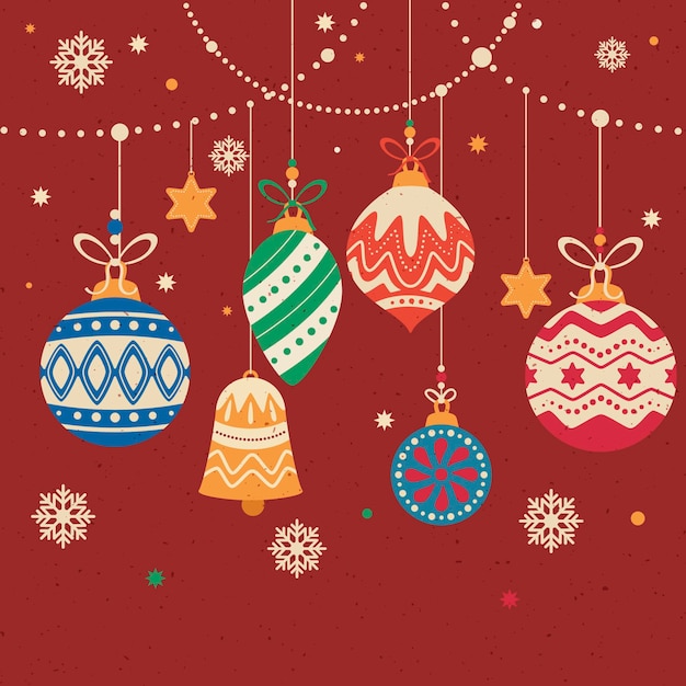 Free Vector | Decorative christmas ball composition