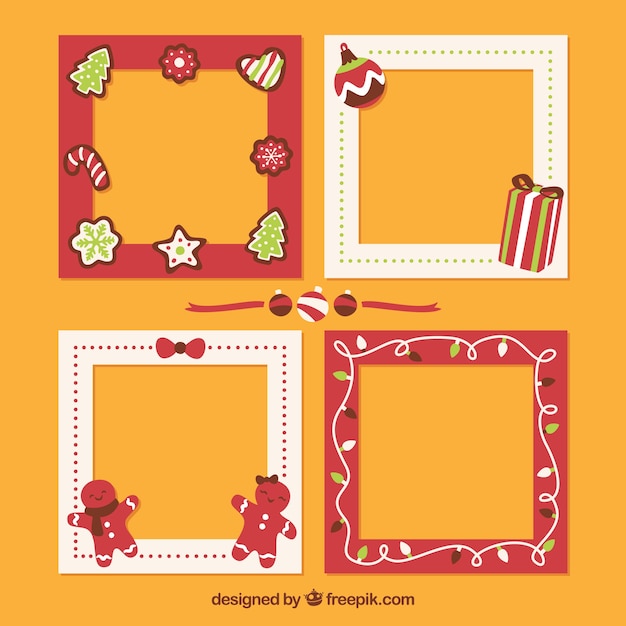 Free Vector | Decorative christmas frames set