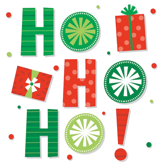 Premium Vector Decorative Christmas Ho Ho Ho Letter With Red And Green Color