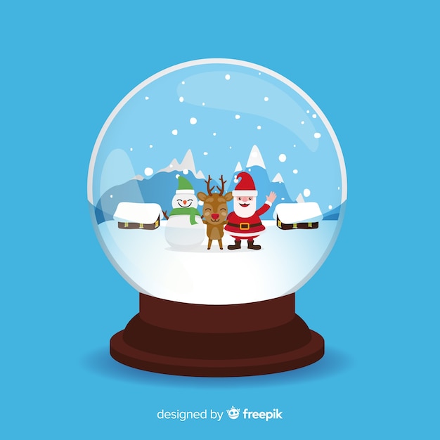 Free Vector | Decorative christmas snowball globe