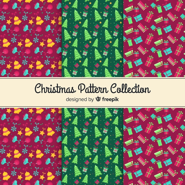 Free Vector | Decorative collection of christmas patterns