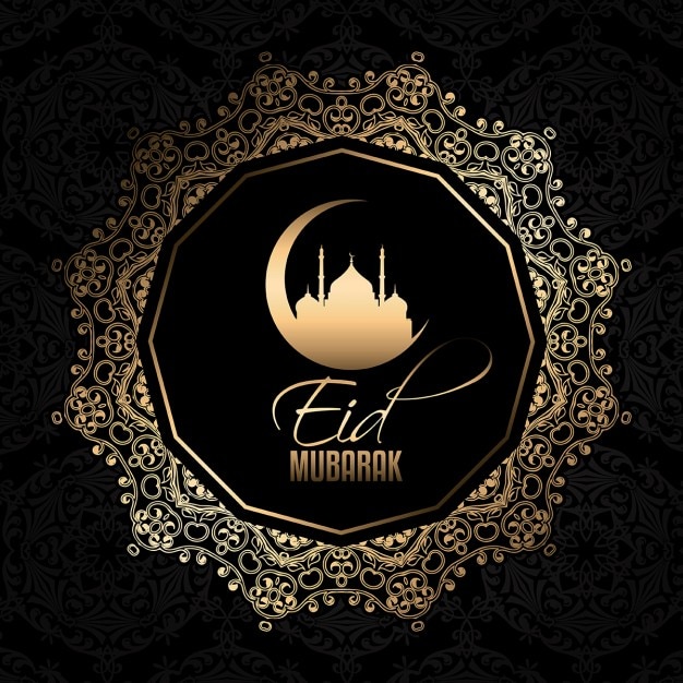 Decorative eid mubarak background Vector  Free Download