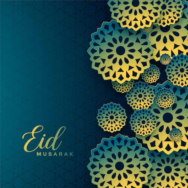 Free Vector | Decorative eid mubarak islamic festival wishes background