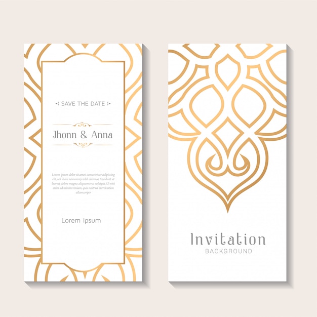 Download Decorative elegant wedding invitation template Vector ...