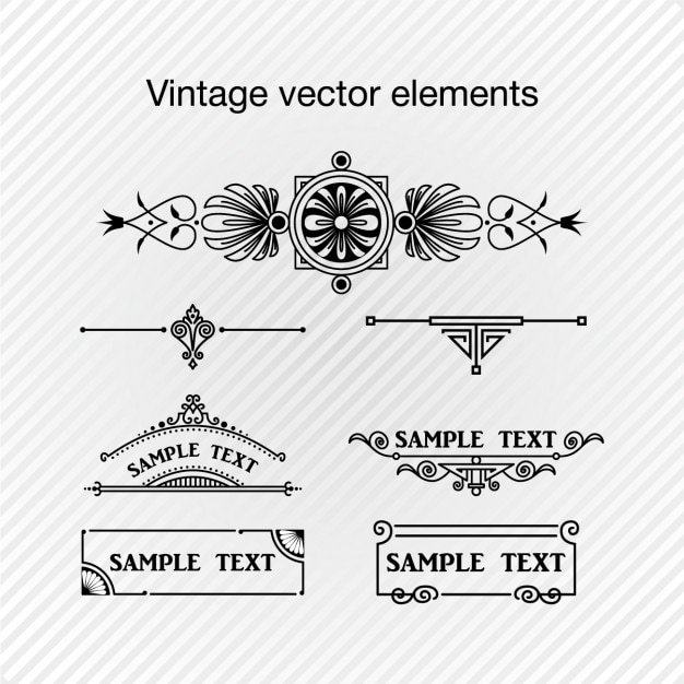 Free Vector Decorative Elements In Vintage Style