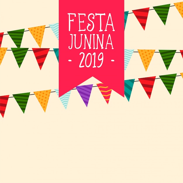 Decorative Festa Junina Flags Background Free Vector