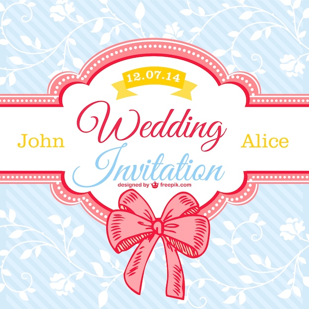 Download Decorative floral wedding card Vector | Free Download