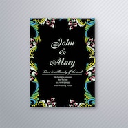 Free Vector Decorative Floral Wedding Invitation Card Design Vector