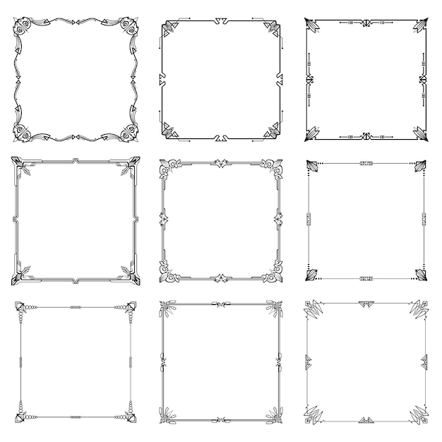 Download Decorative frames and borders abstract rectangle ...