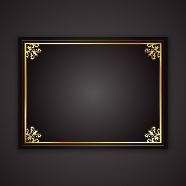 decorative gold frame on a black gradient background_1048 1427