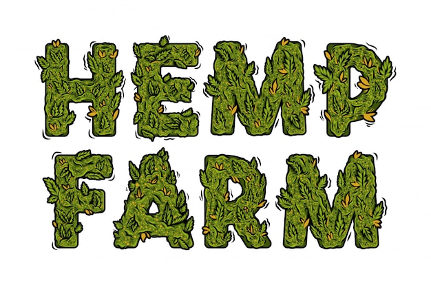 Premium Vector | Decorative green marijuana font with isolated