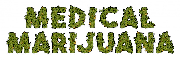 Premium Vector | Decorative Green Marijuana Font With Isolated ...