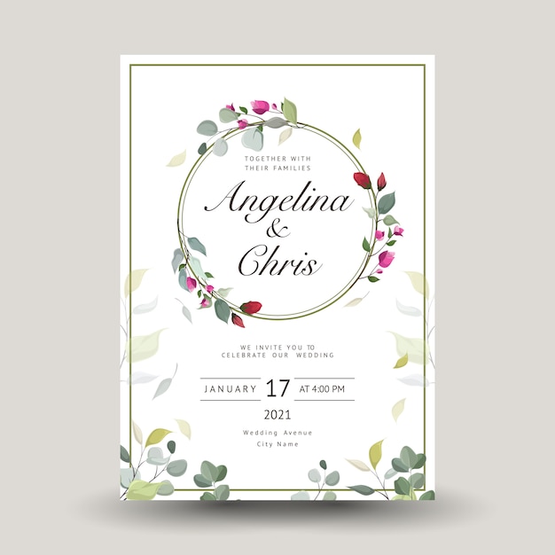 Premium Vector | Decorative greeting card or invitation with floral