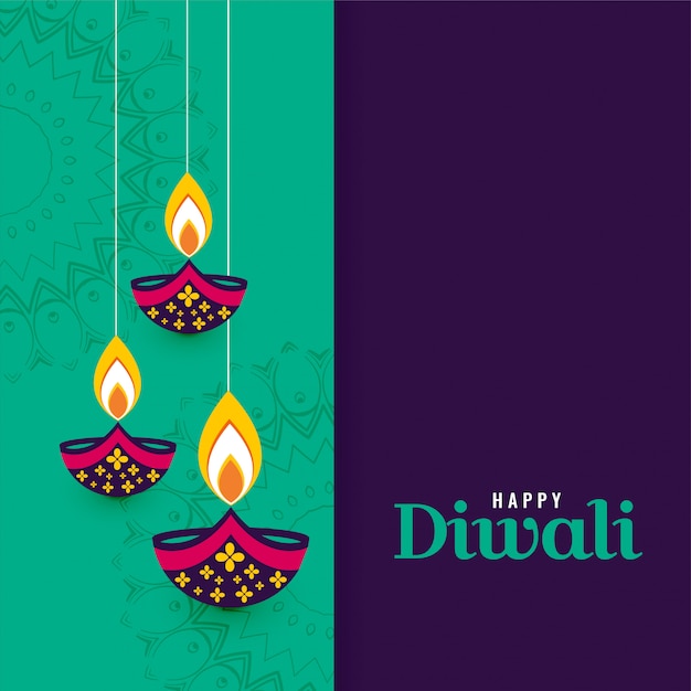Decorative happy diwali diya lamps\
background