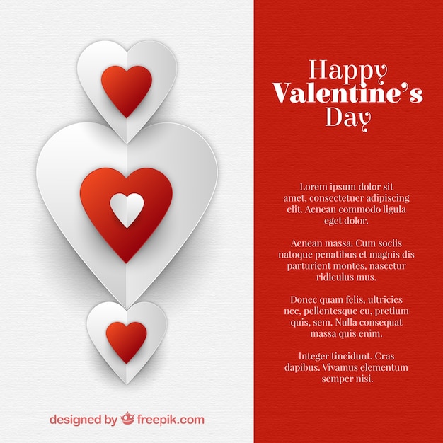 Decorative hearts valentine card