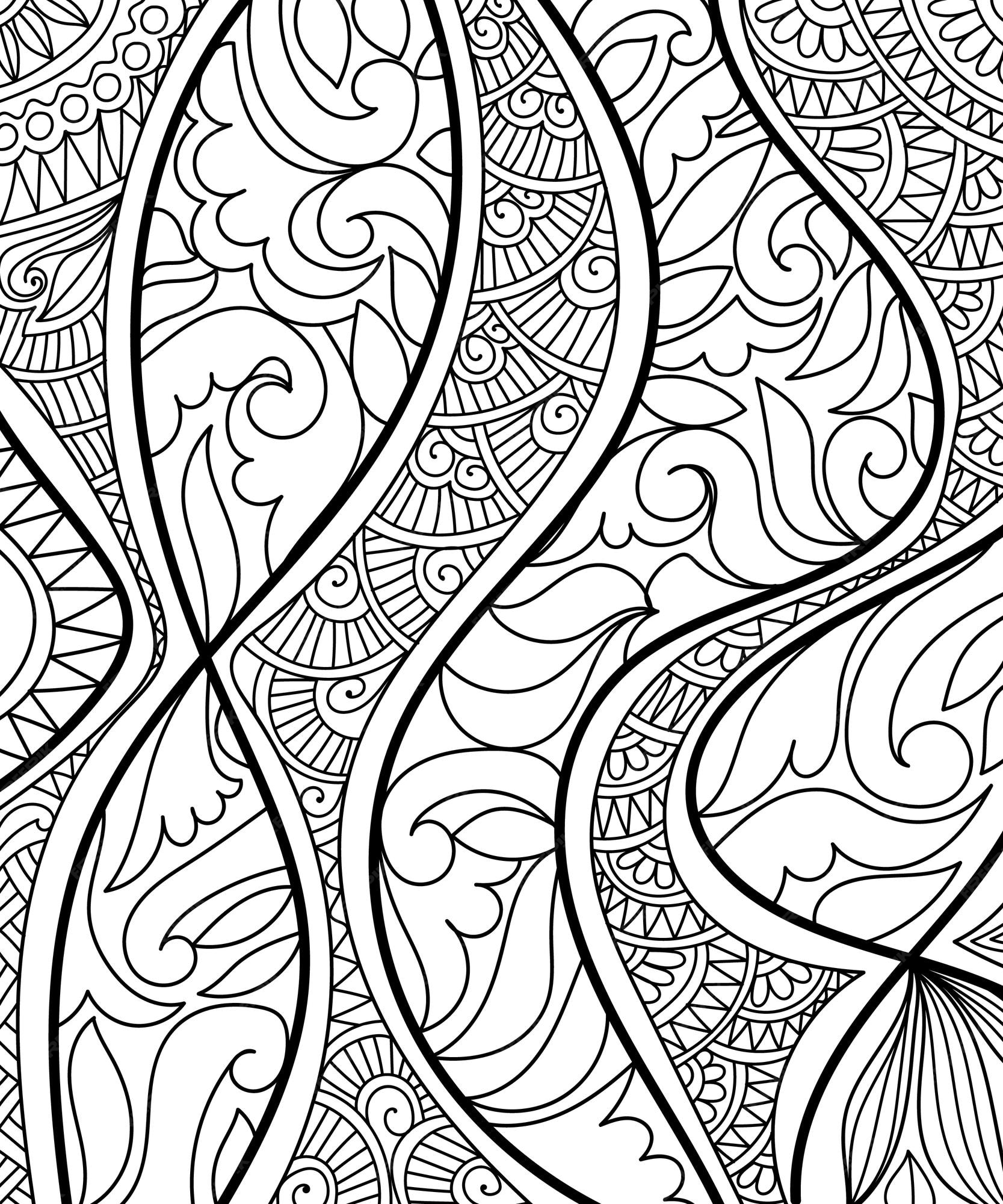 Premium Vector | Decorative henna design patterns coloring book page