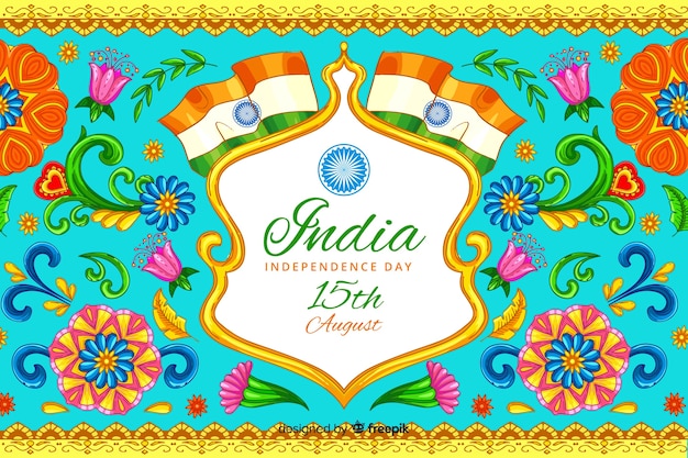 Decorative Indian Independence Day Background Free Vector